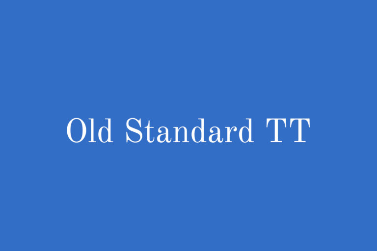Old Standard TT | Fonts Shmonts