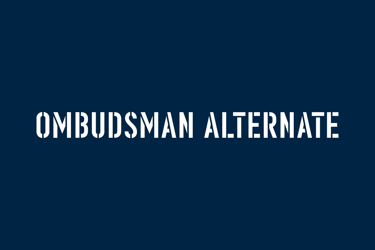 Ombudsman Stencil Font